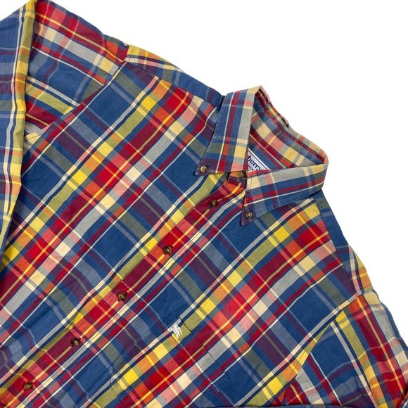 Burberry Blue Red Checkered 3/4 Sleeved Shirt Size Mens L - Picture 3 of 3
